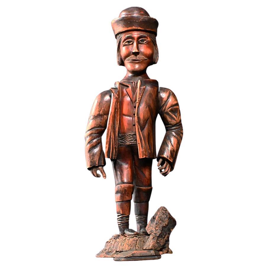 19th Century Hand Carved Folk Art Tyrolean Figure  For Sale
