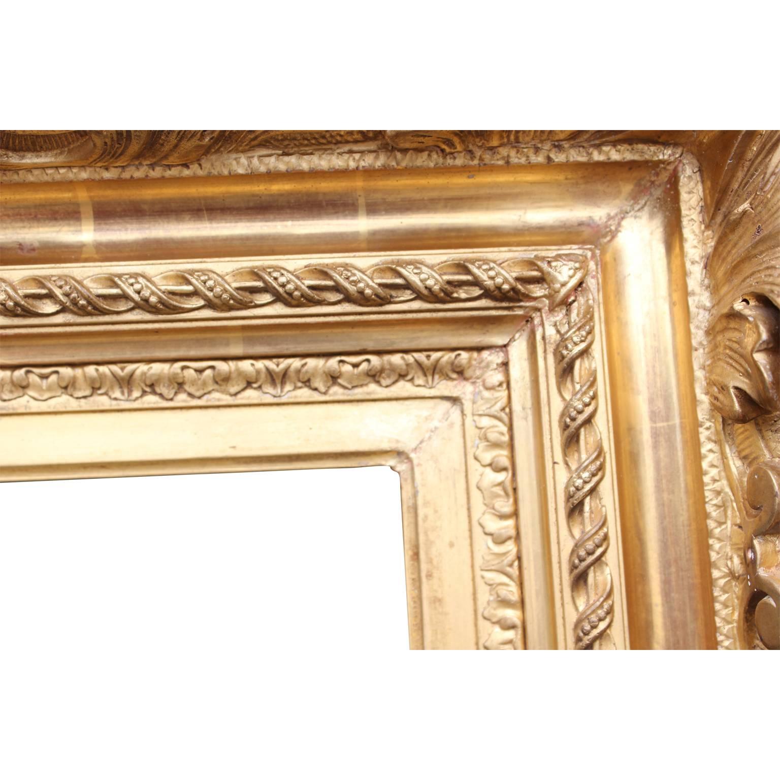 19th Century Hand-Carved French Baroque / Florentine Style Gilt Frame or Mirror 2