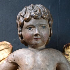19th Century Hand Carved Gesso over Pine Putti