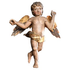 19th Century Hand Carved Gesso over Pine Putti