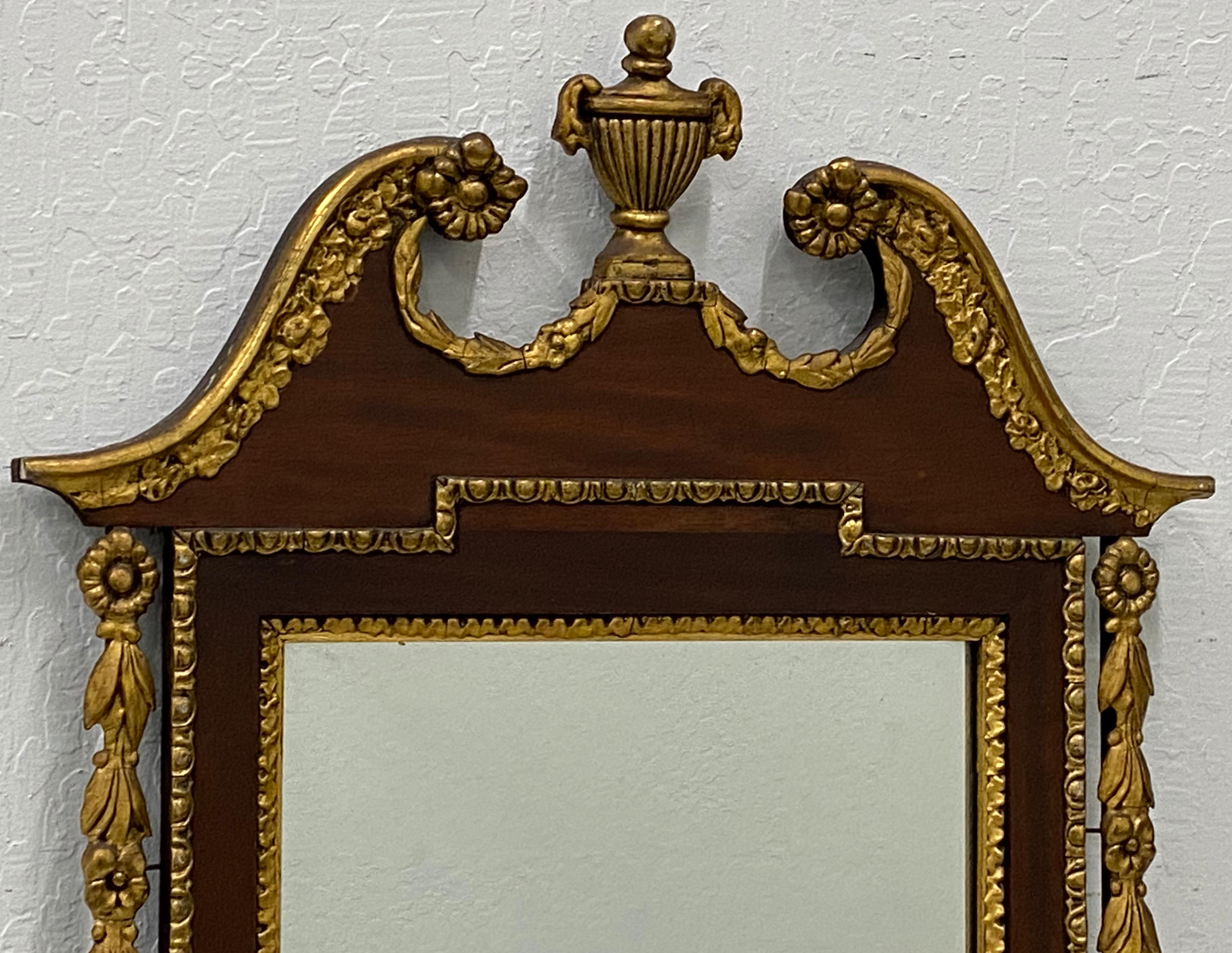 19th century hand carved and gilded mahogany wall mirror

Mirror dimensions 14