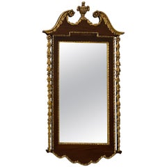 Antique 19th Century Hand Carved and Gilded Mahogany Wall Mirror