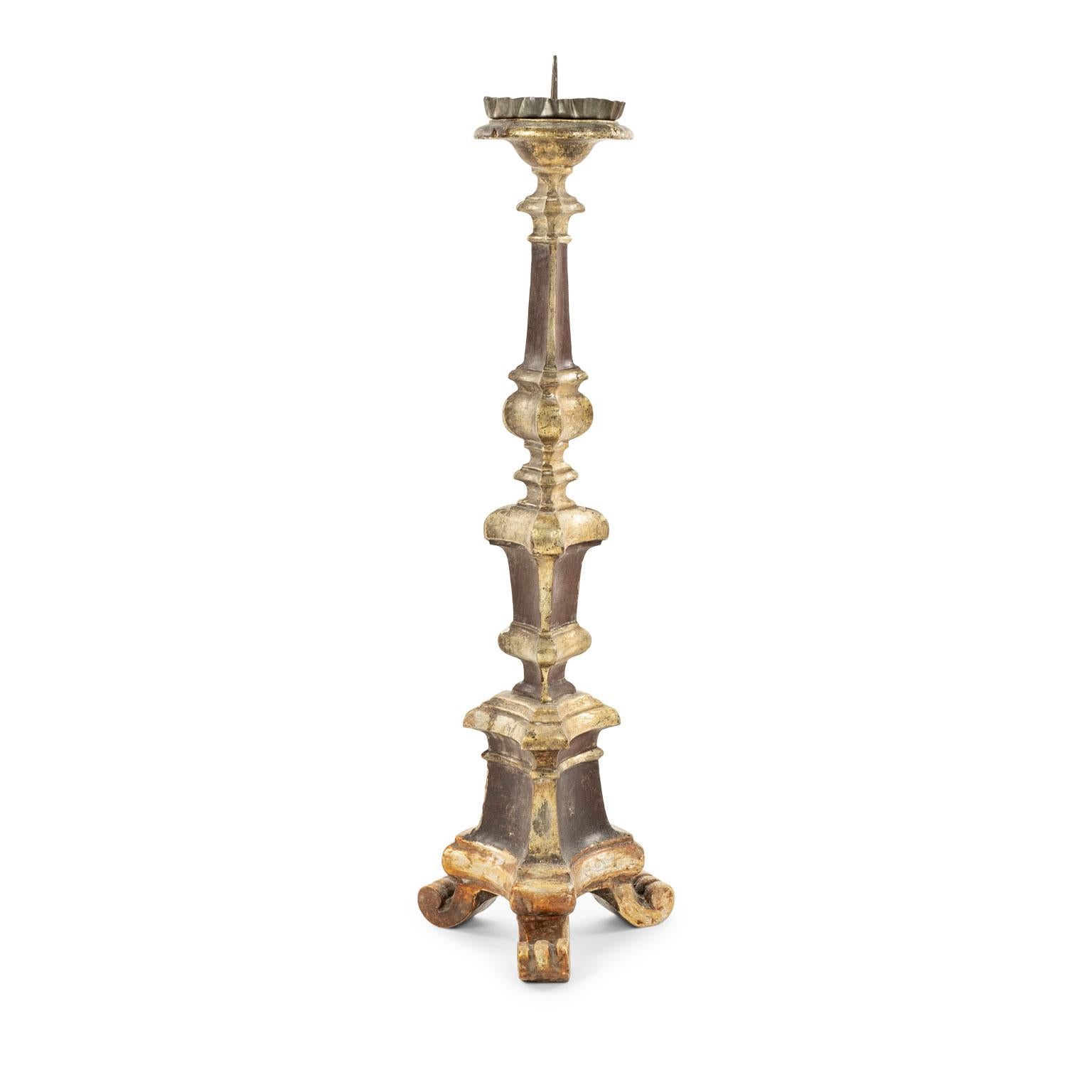 19th century hand-carved giltwood candlestick from France.