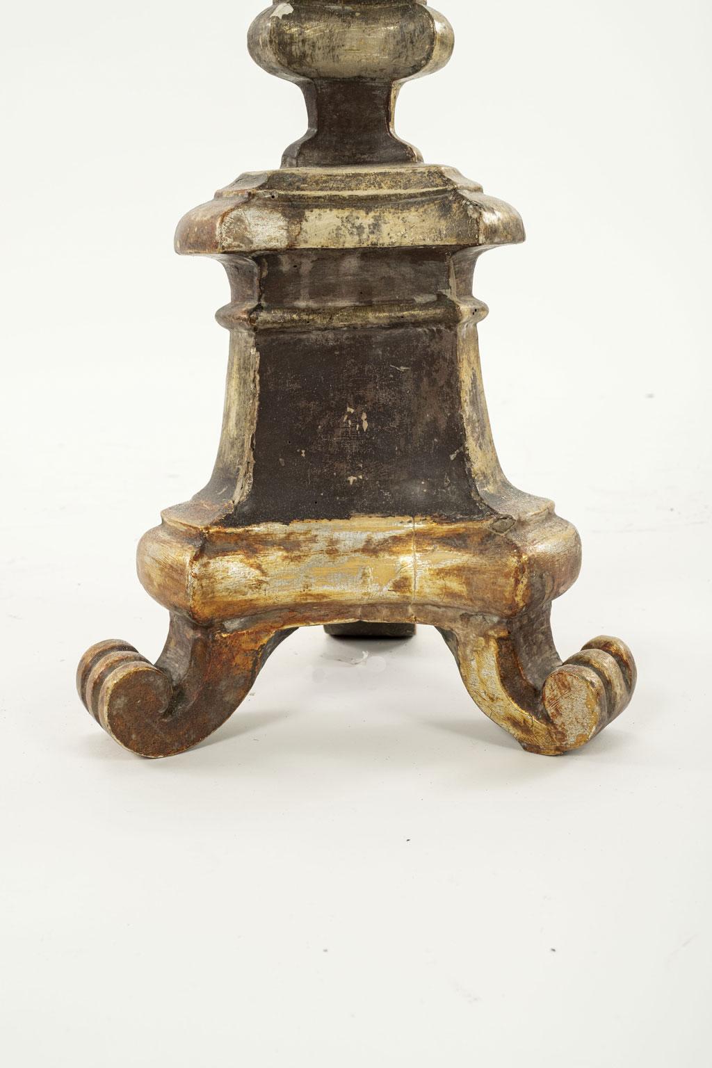 19th Century Hand-Carved Giltwood Candlestick 2