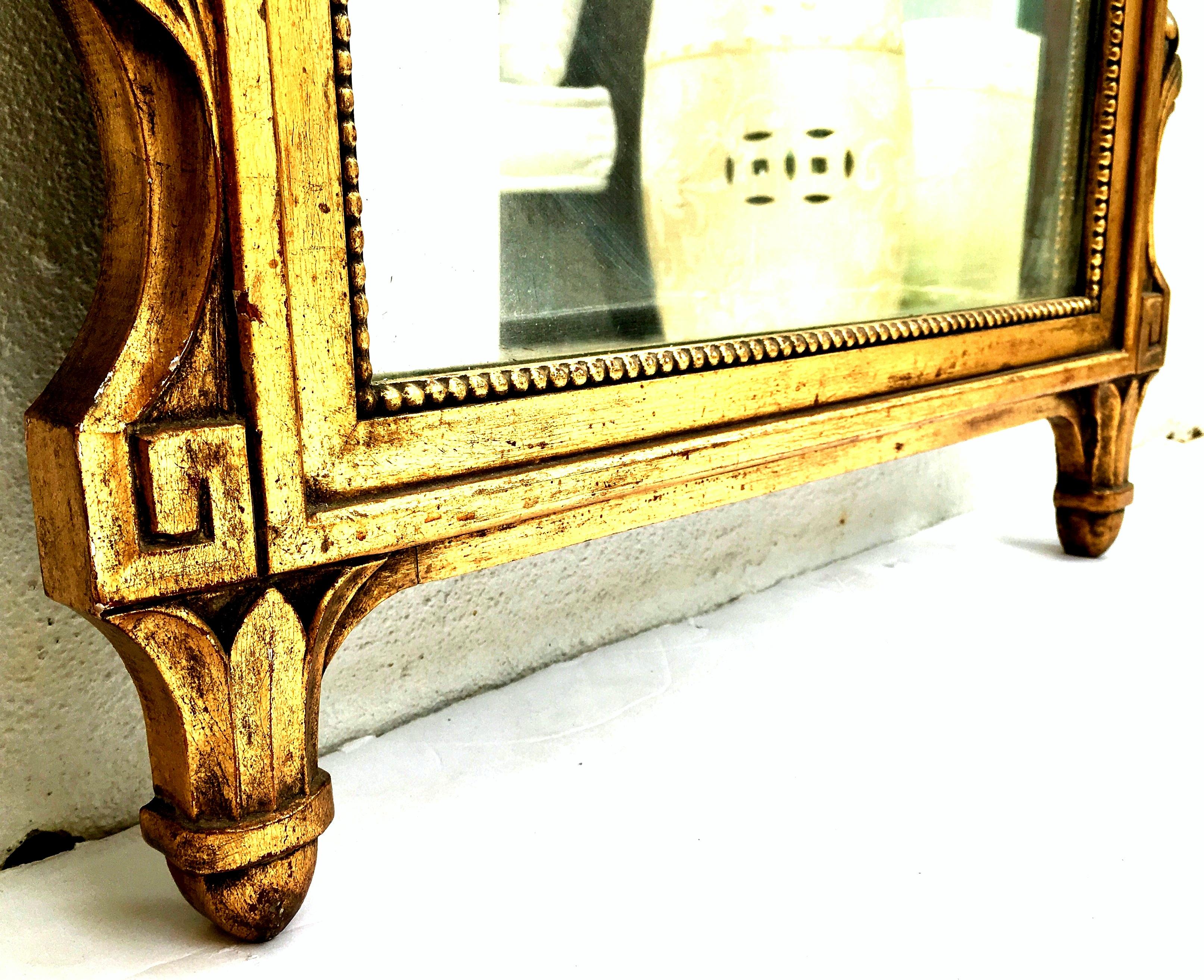 19th Century Hand Carved Gold Gilt Wood French Regency Style Full Length Mirror 4