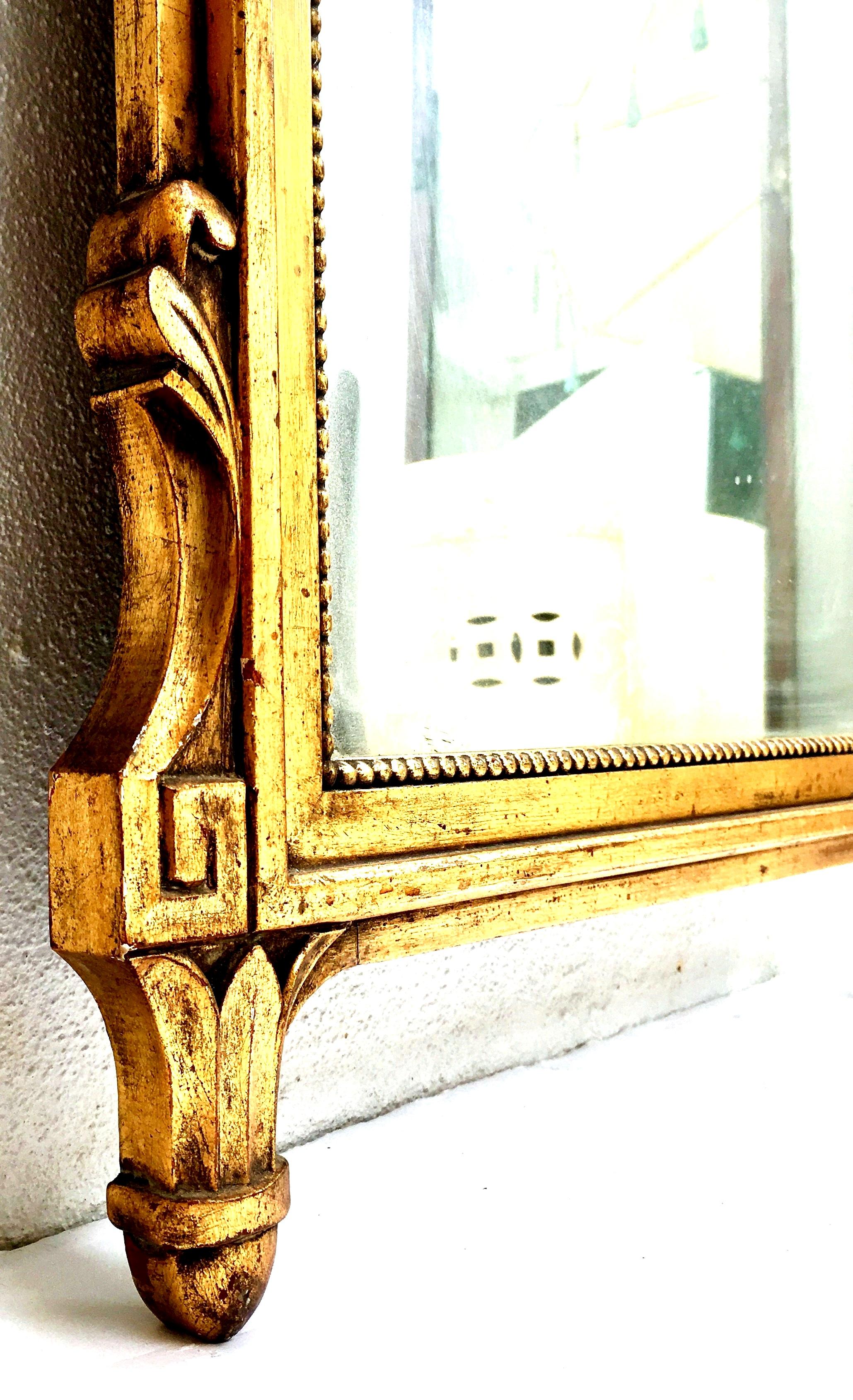 19th Century Hand Carved Gold Gilt Wood French Regency Style Full Length Mirror 5