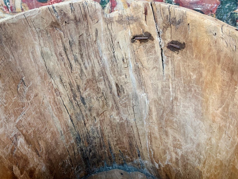 19th Century Hand-Carved Hornbeam Barrel For Sale 3