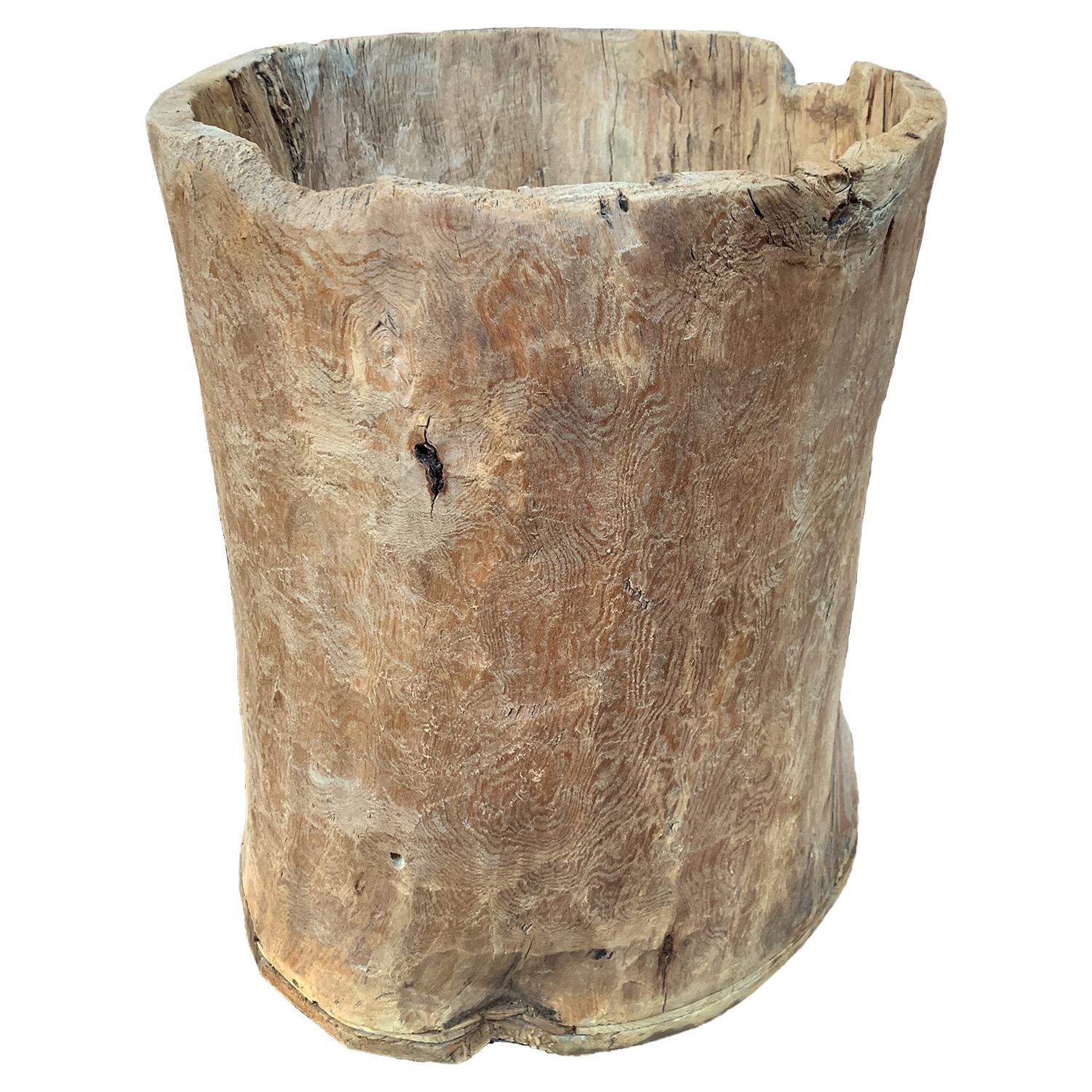 19th Century Hand-Carved Hornbeam Barrel For Sale