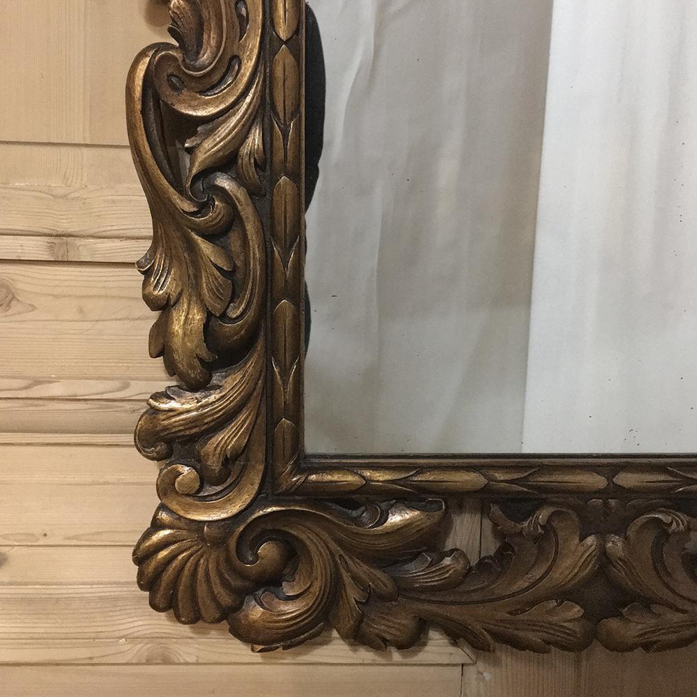 Late 19th Century 19th Century Hand-Carved Italian Giltwood Baroque Mirror
