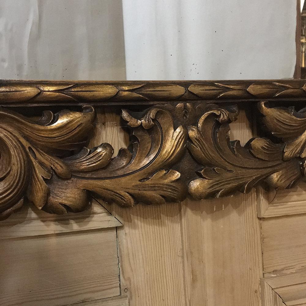 19th Century Hand-Carved Italian Giltwood Baroque Mirror 2
