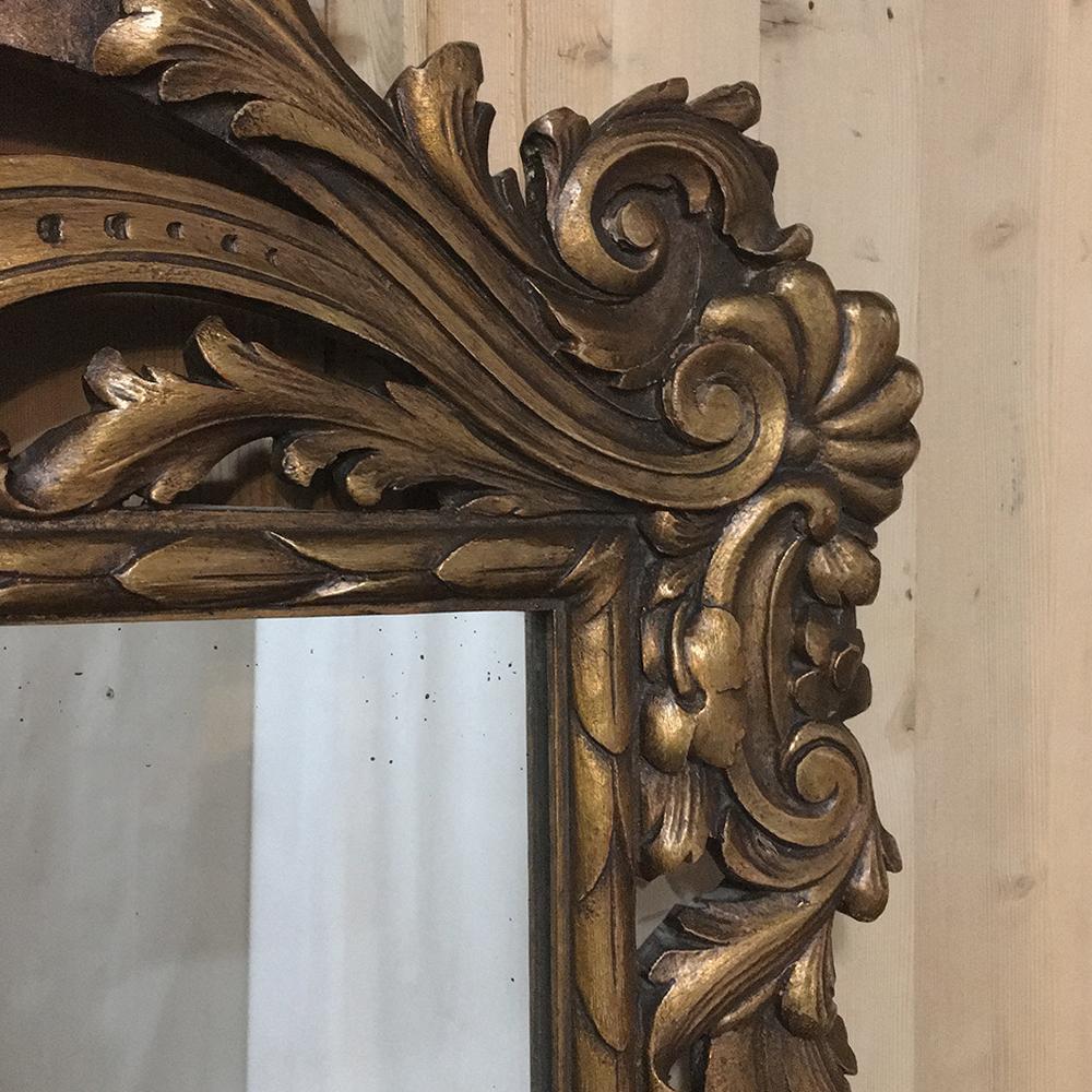 19th Century Hand-Carved Italian Giltwood Baroque Mirror 3