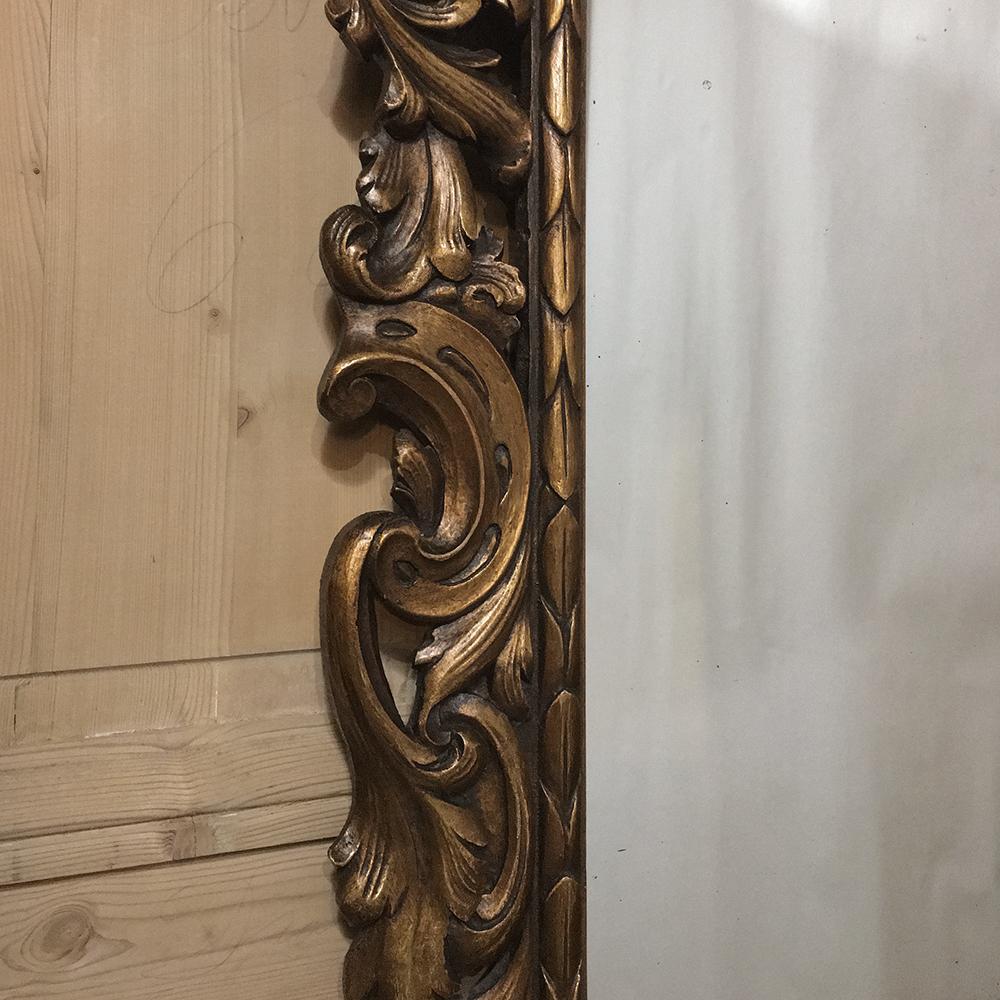19th Century Hand-Carved Italian Giltwood Baroque Mirror 4