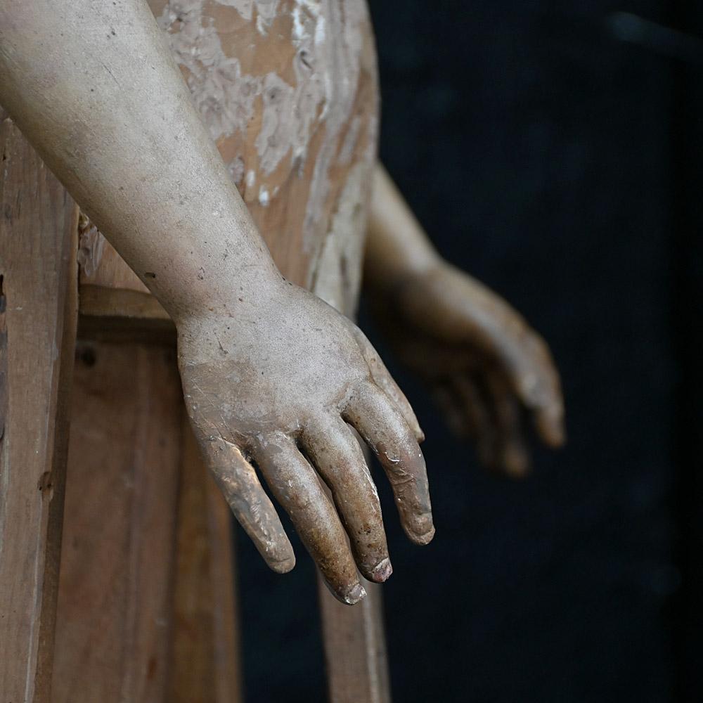 Edwardian 19th Century Hand Carved Italian Santos Processional Figure For Sale