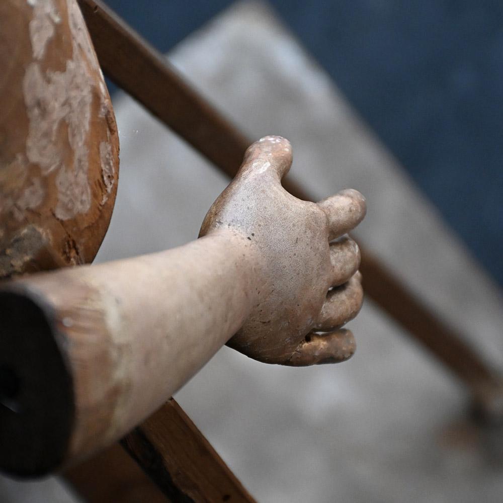 19th Century Hand Carved Italian Santos Processional Figure For Sale 2