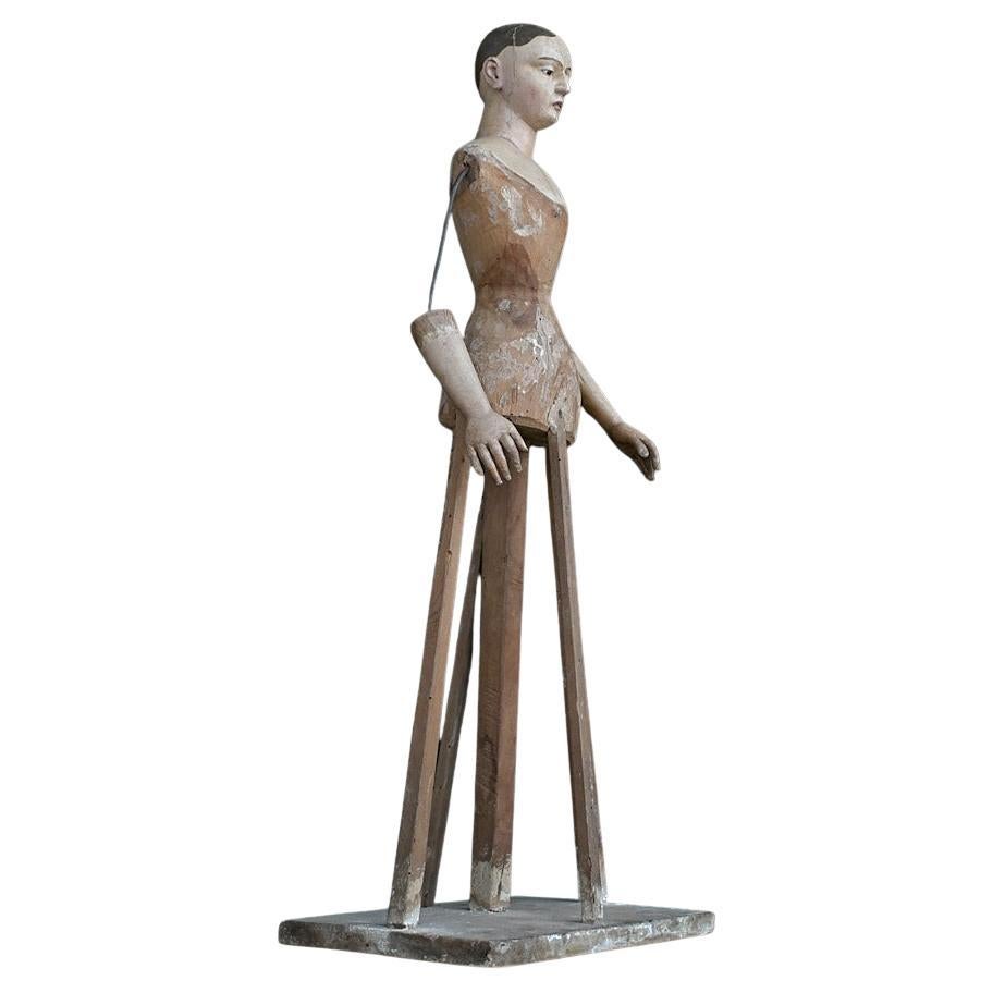 19th Century Hand Carved Italian Santos Processional Figure For Sale
