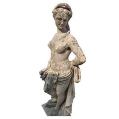 19th Century Hand Carved Limestone Four Seasons Statue