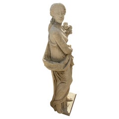 19th Century Hand Carved Limestone Four Seasons Statue