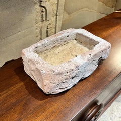 19th Century Hand Carved Limestone Trough Basin Planter Antique Farm