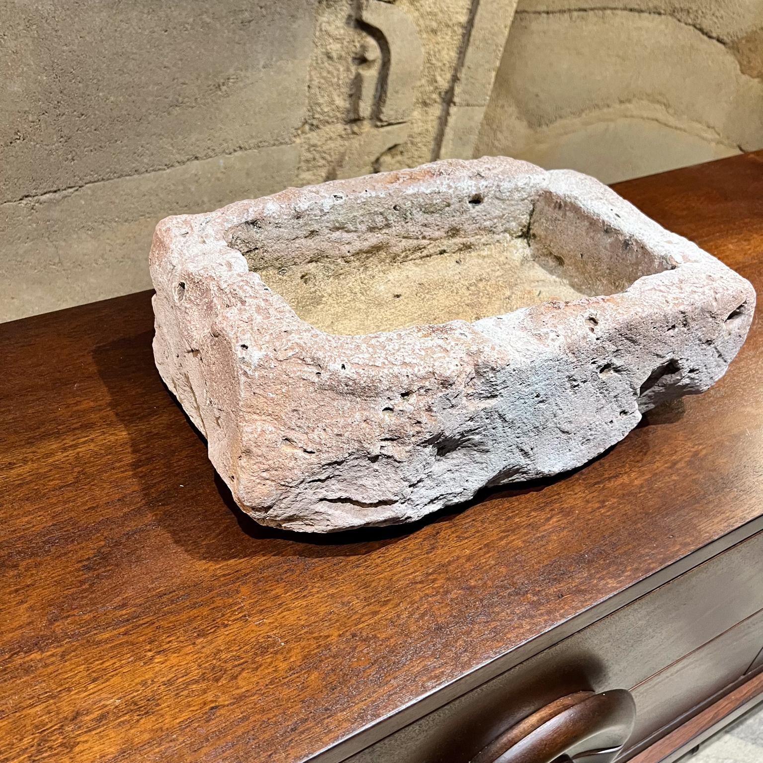 Mexican 19th Century Hand Carved Limestone Trough Basin Planter Antique Farm For Sale