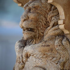 19th Century Hand Carved Lion Console Decorative Unique Furniture