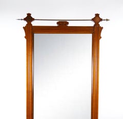 19th Century Hand Carved Mahogany Frame Wall Mirror
