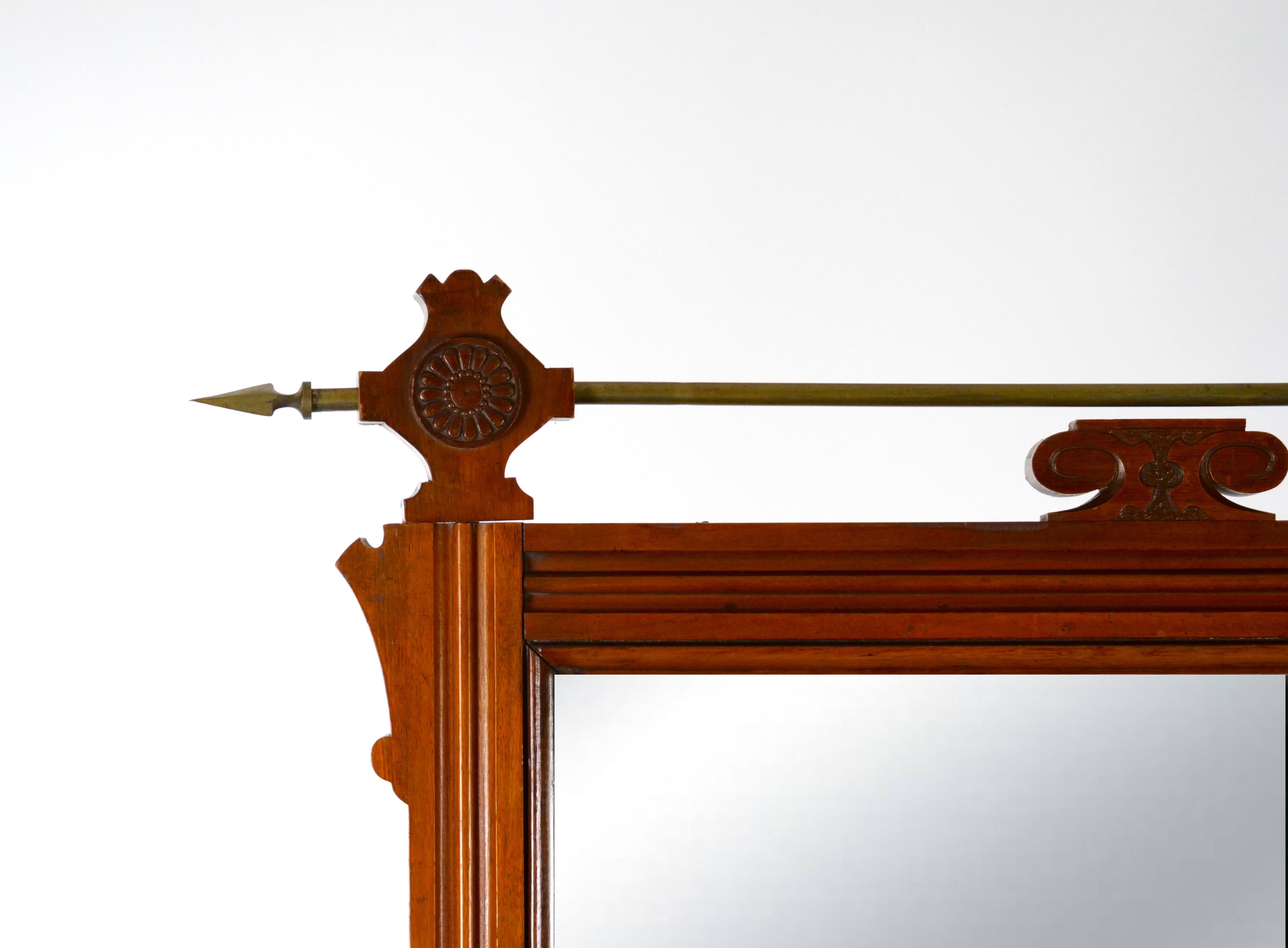 19. Jahrhundert Hand geschnitzt Mahagoni Rahmen Wandspiegel (Abgeschrägt) im Angebot