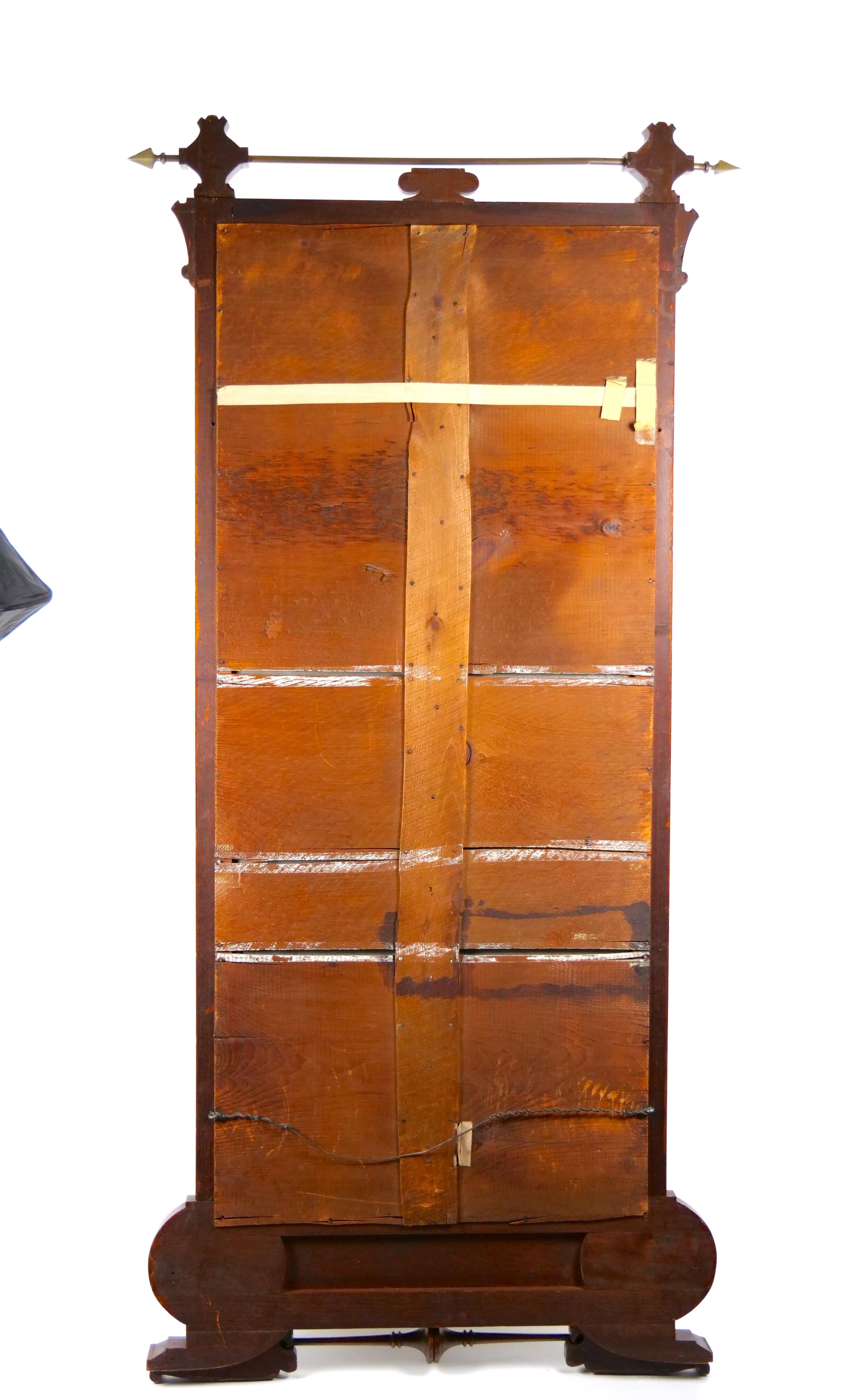19th Century Hand Carved Mahogany Frame Wall Mirror For Sale 1