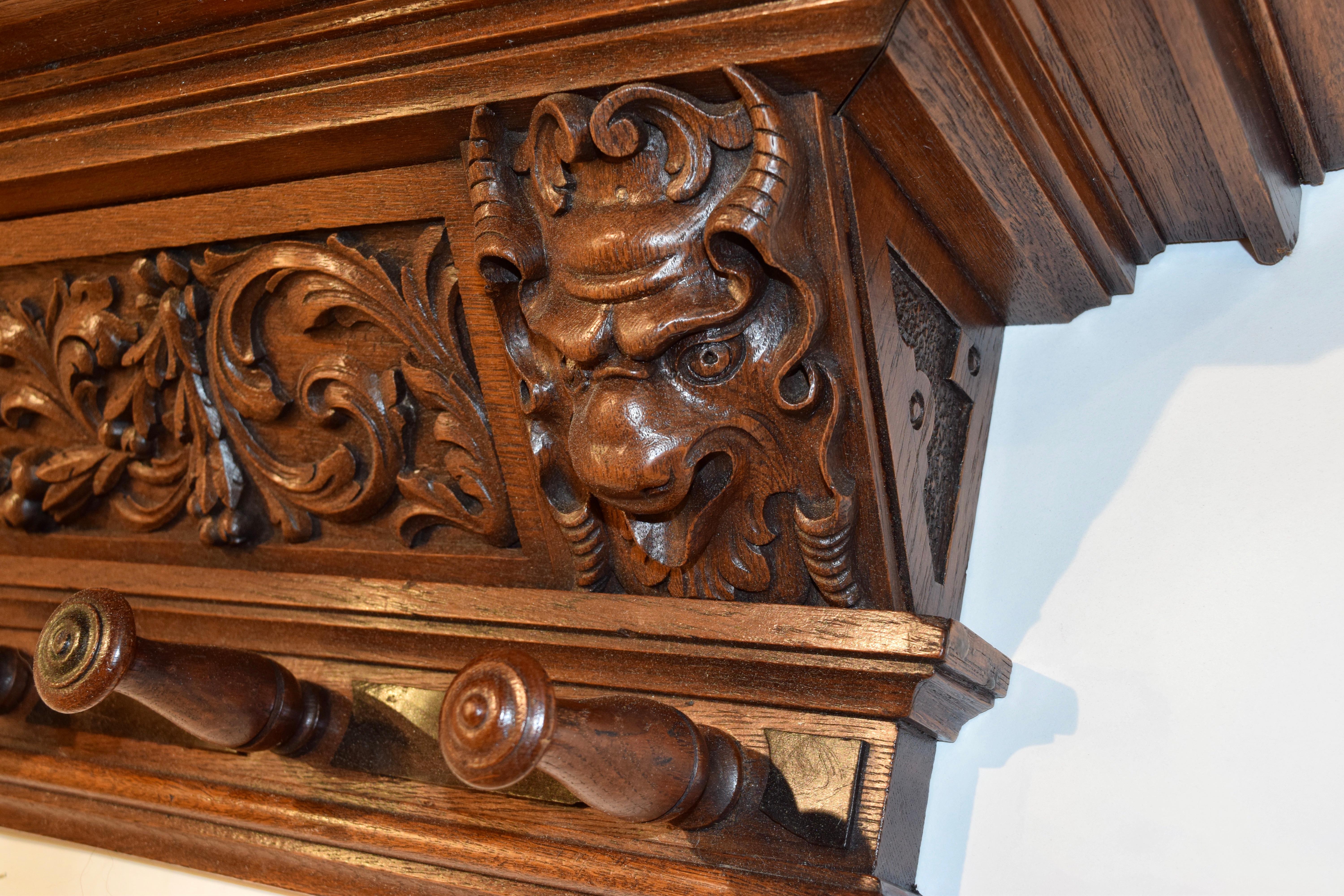 English 19th Century Hand Carved Mantle Shelf