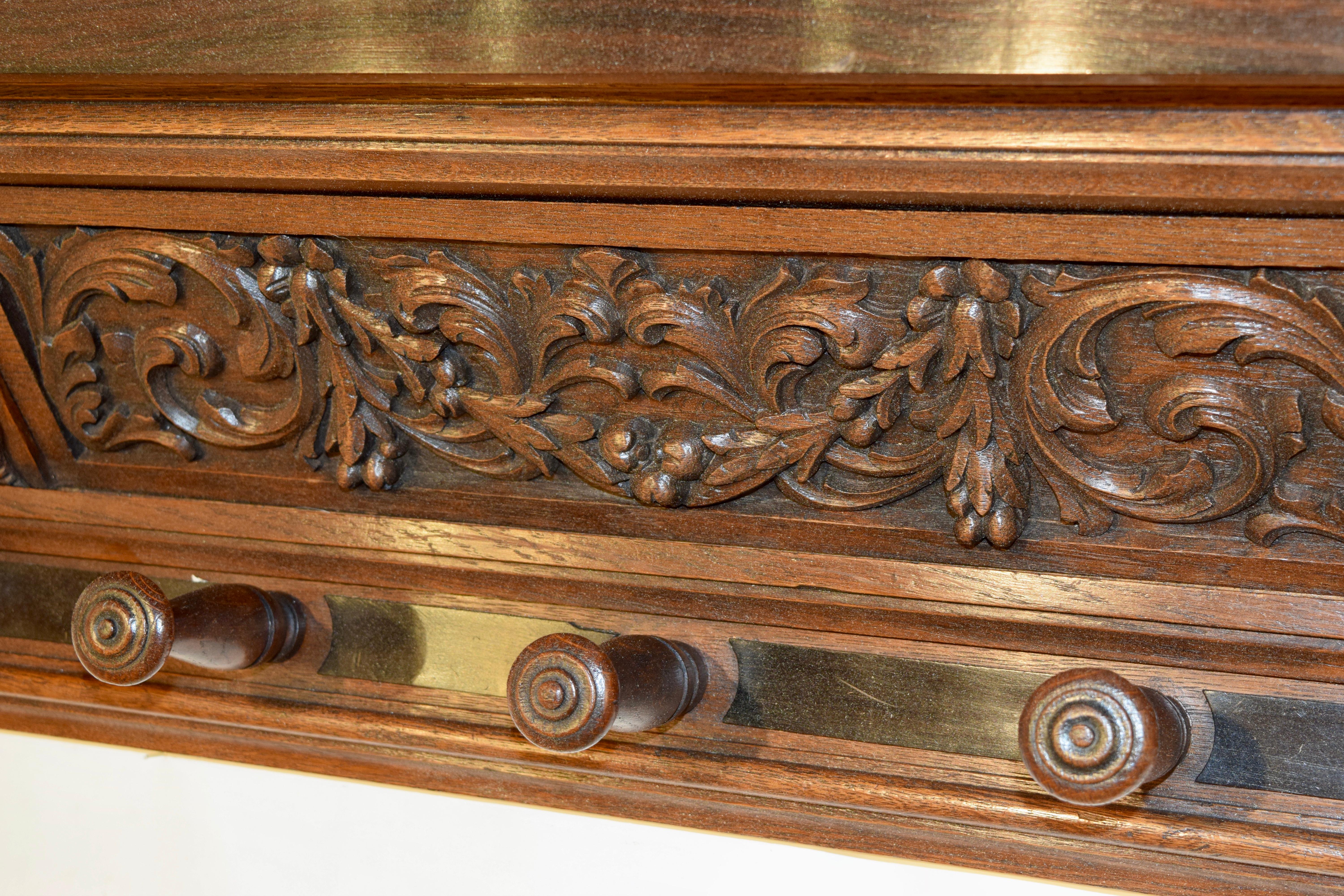 Hand-Carved 19th Century Hand Carved Mantle Shelf