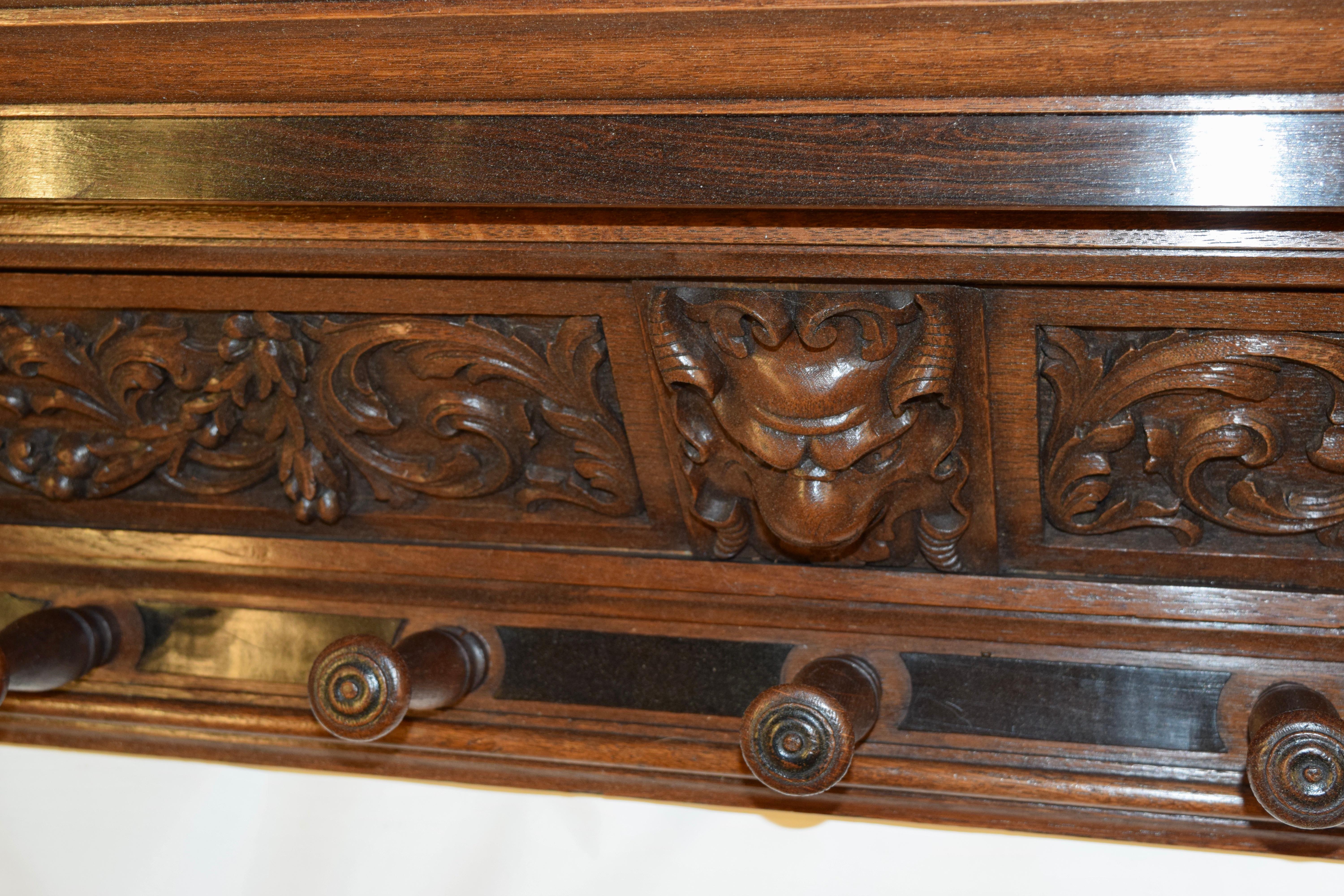 19th Century Hand Carved Mantle Shelf 1