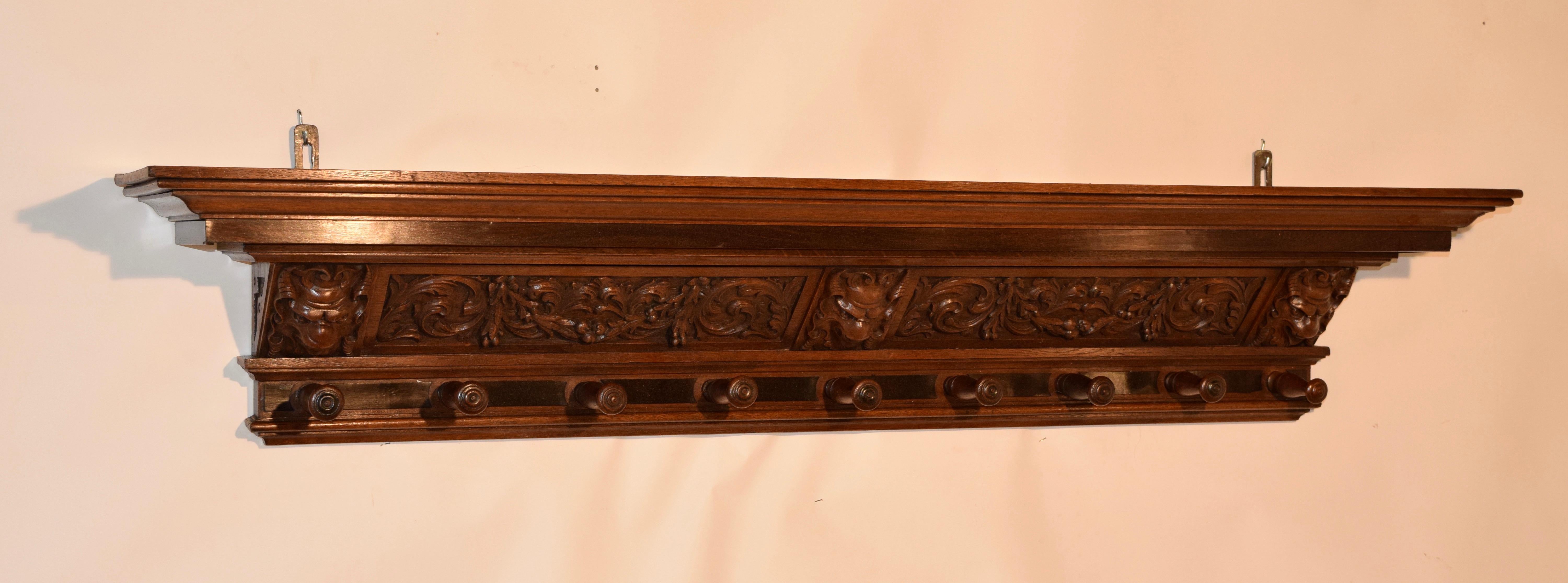 19th Century Hand Carved Mantle Shelf 2