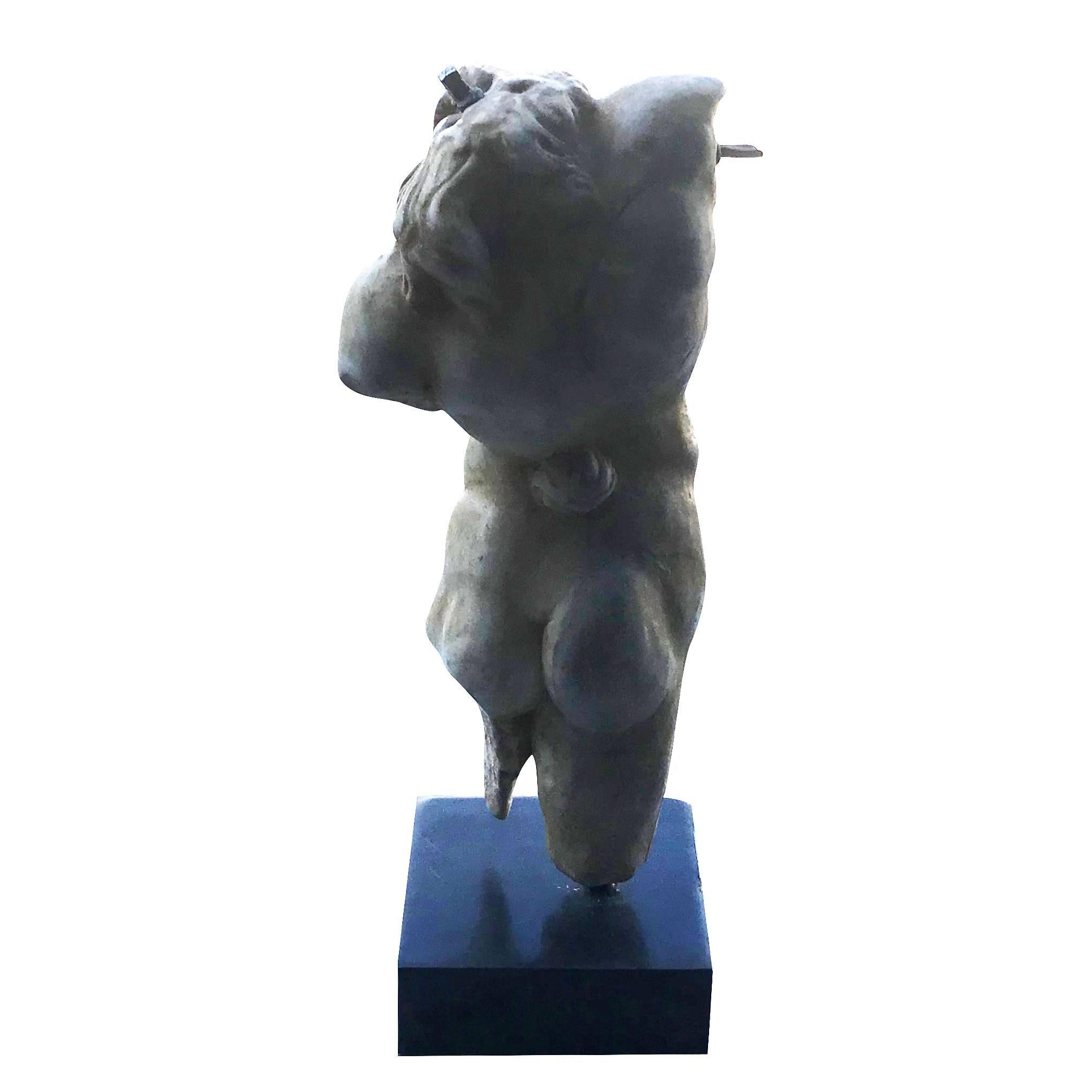 19th Century Hand-Carved Marble Torso In Fair Condition In West Palm Beach, FL