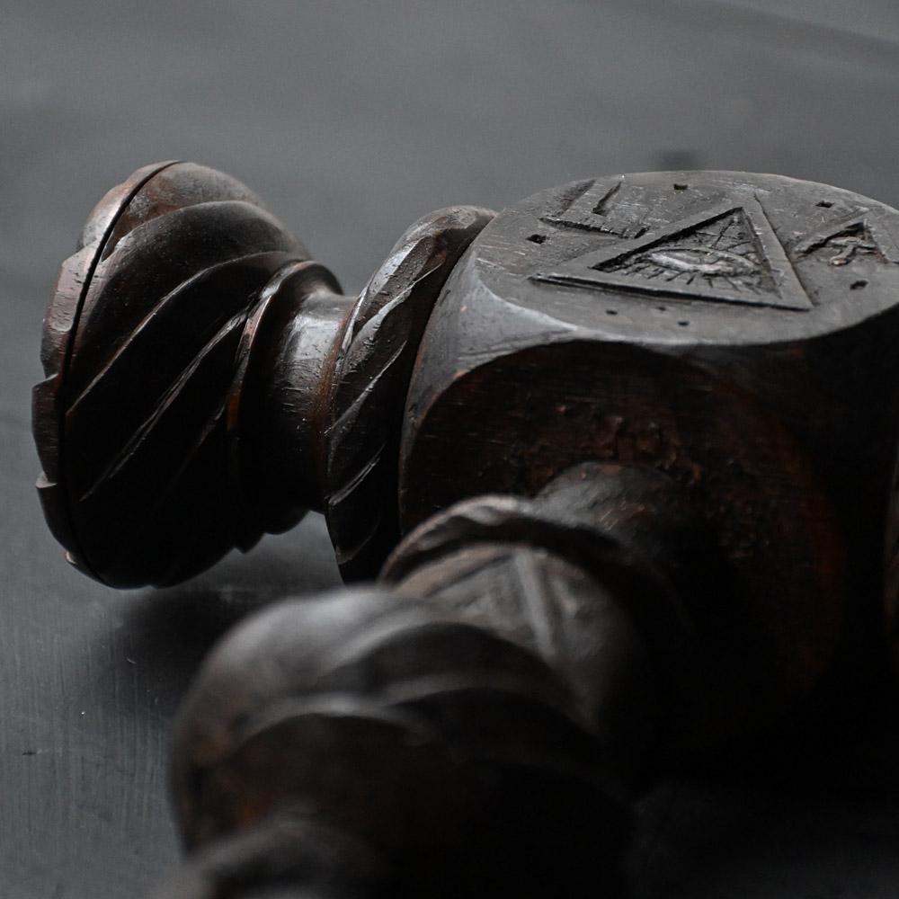 Hand-Carved 19th Century Hand Carved Masonic Gavel