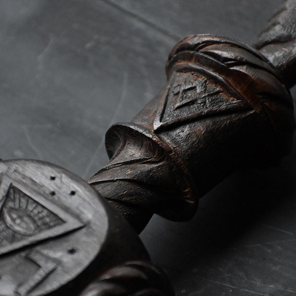 19th Century Hand Carved Masonic Gavel In Good Condition In London, GB