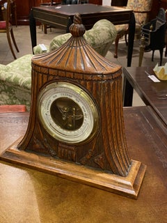 19th Century Hand Carved Oak "Military" Barometer