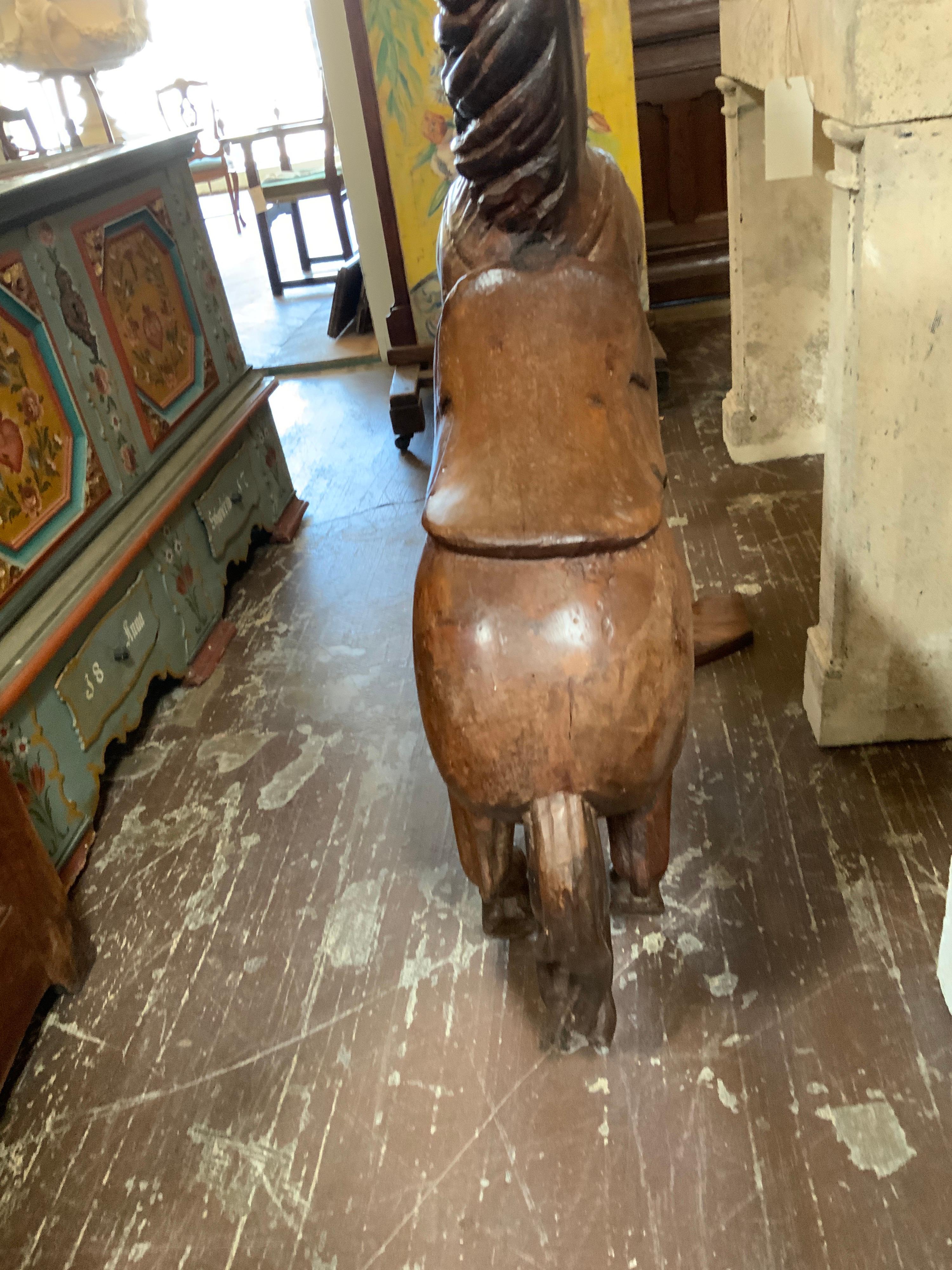 19th Century Hand-carved Oak Stallion For Sale 2