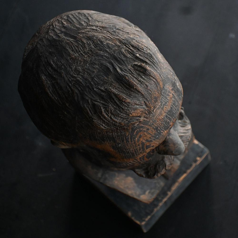 19th Century Hand Carved Opticians Display Shop Bust 4