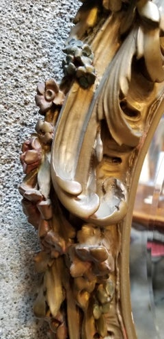 19th Century Hand-Carved Oval Mirror