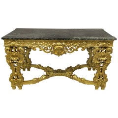 A Very Fine Late 19th Century Hand Carved Regence Style Gilt Wood Center Table