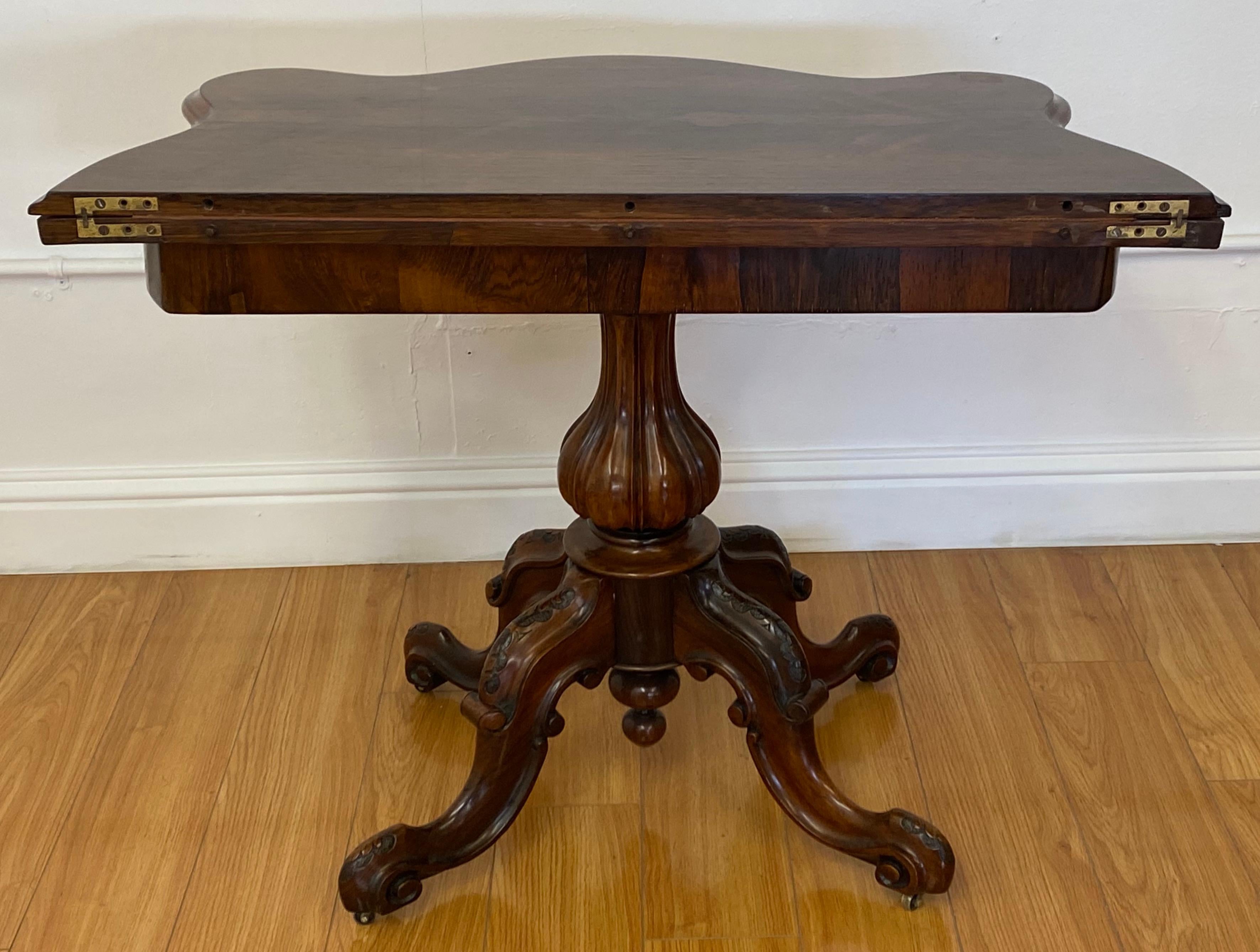 19th Century Hand Carved Rosewood Console / Games Table C.1880 For Sale 8