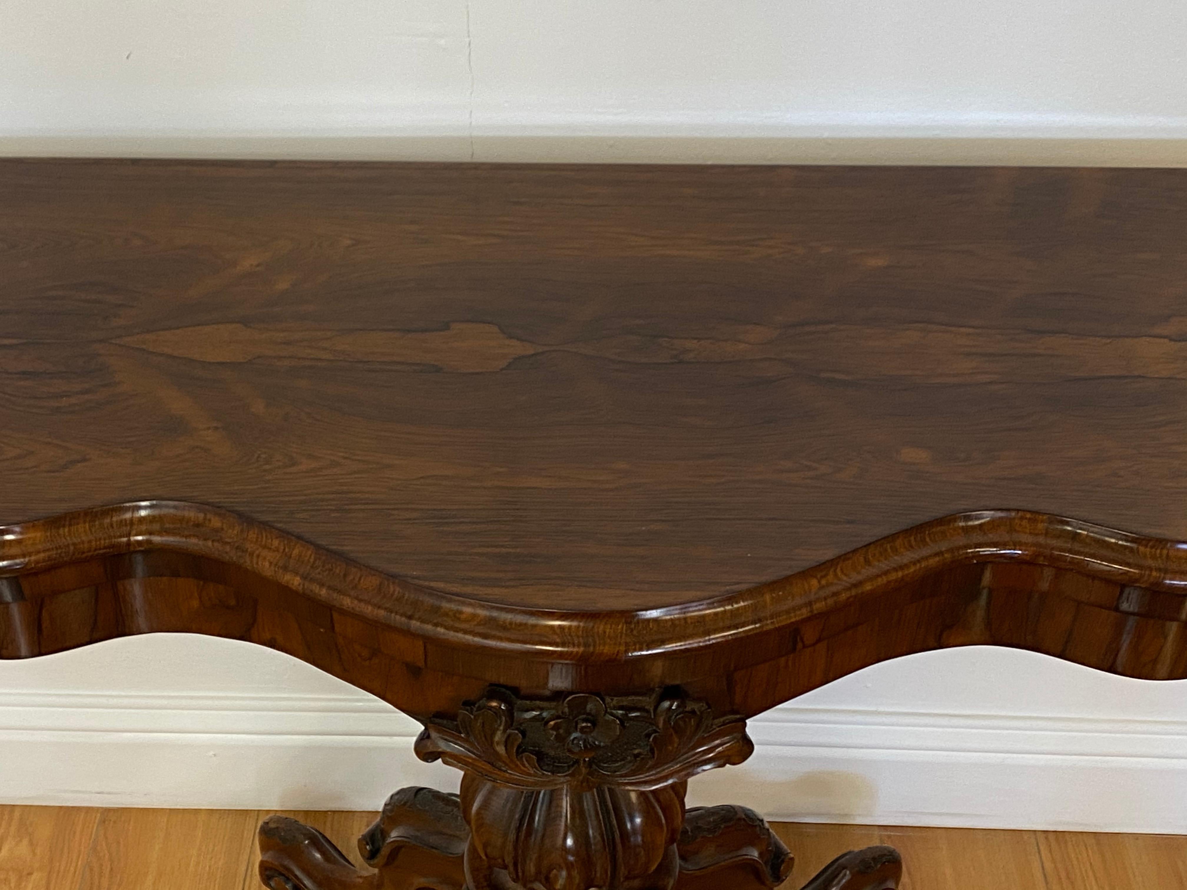 19th Century Hand Carved Rosewood Console / Games Table C.1880 For Sale 2
