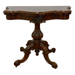 Console / table de jeu en bois de rose sculpté à la main du 19ème siècle, vers 1880