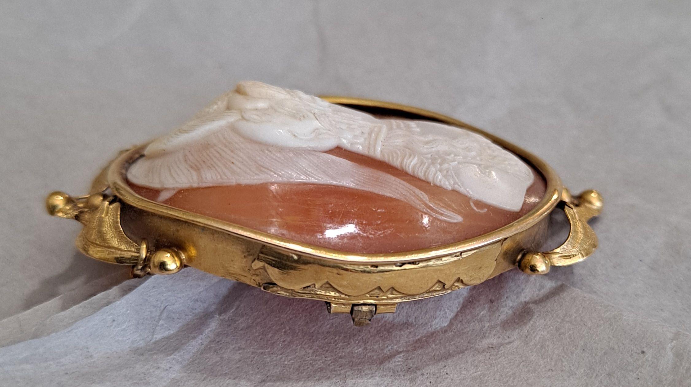 Metal 19th Century Hand-Carved Soldier Cameo For Sale