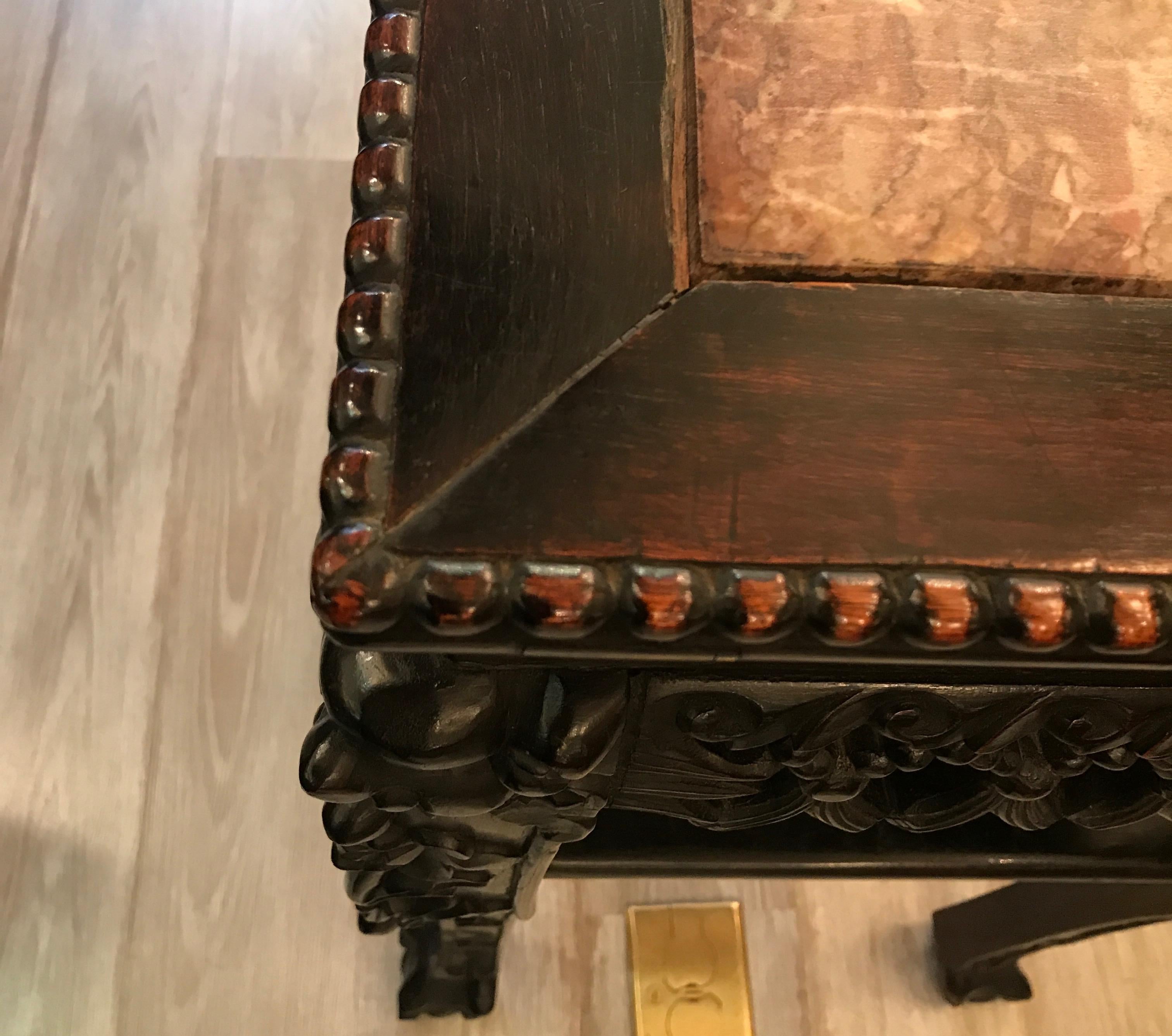 19th Century Hand Carved Stand with Marble Top For Sale 2
