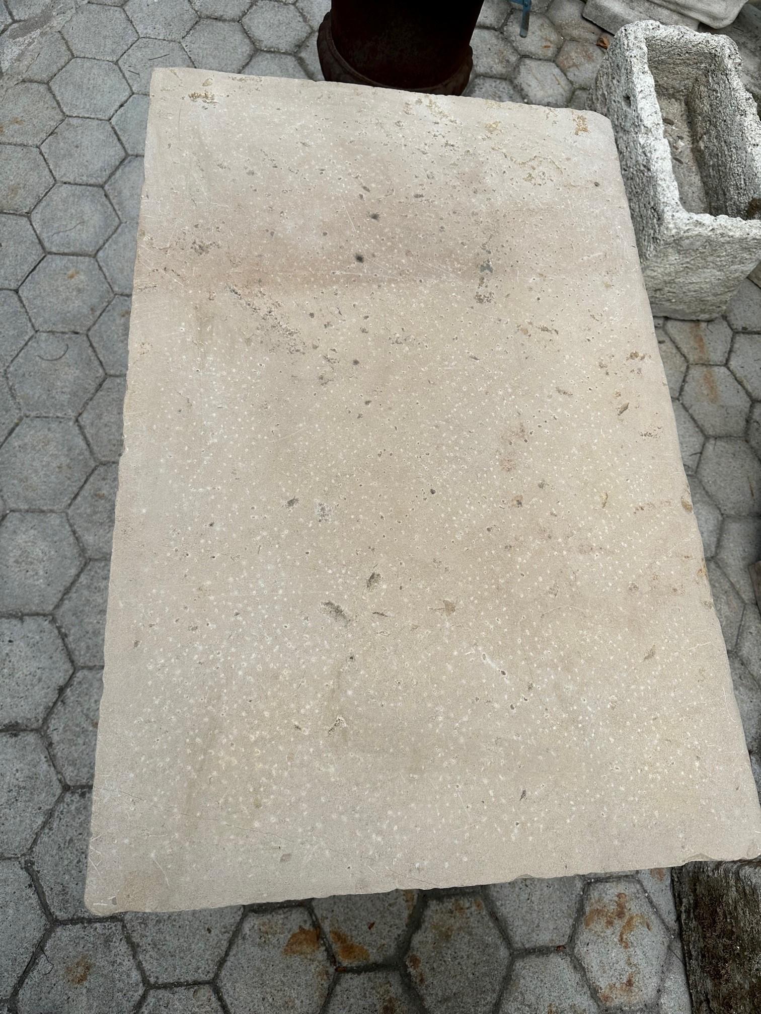 19th Century Hand Carved Stone Antique Garden Coffee Outdoor Indoor Table Farm For Sale 4