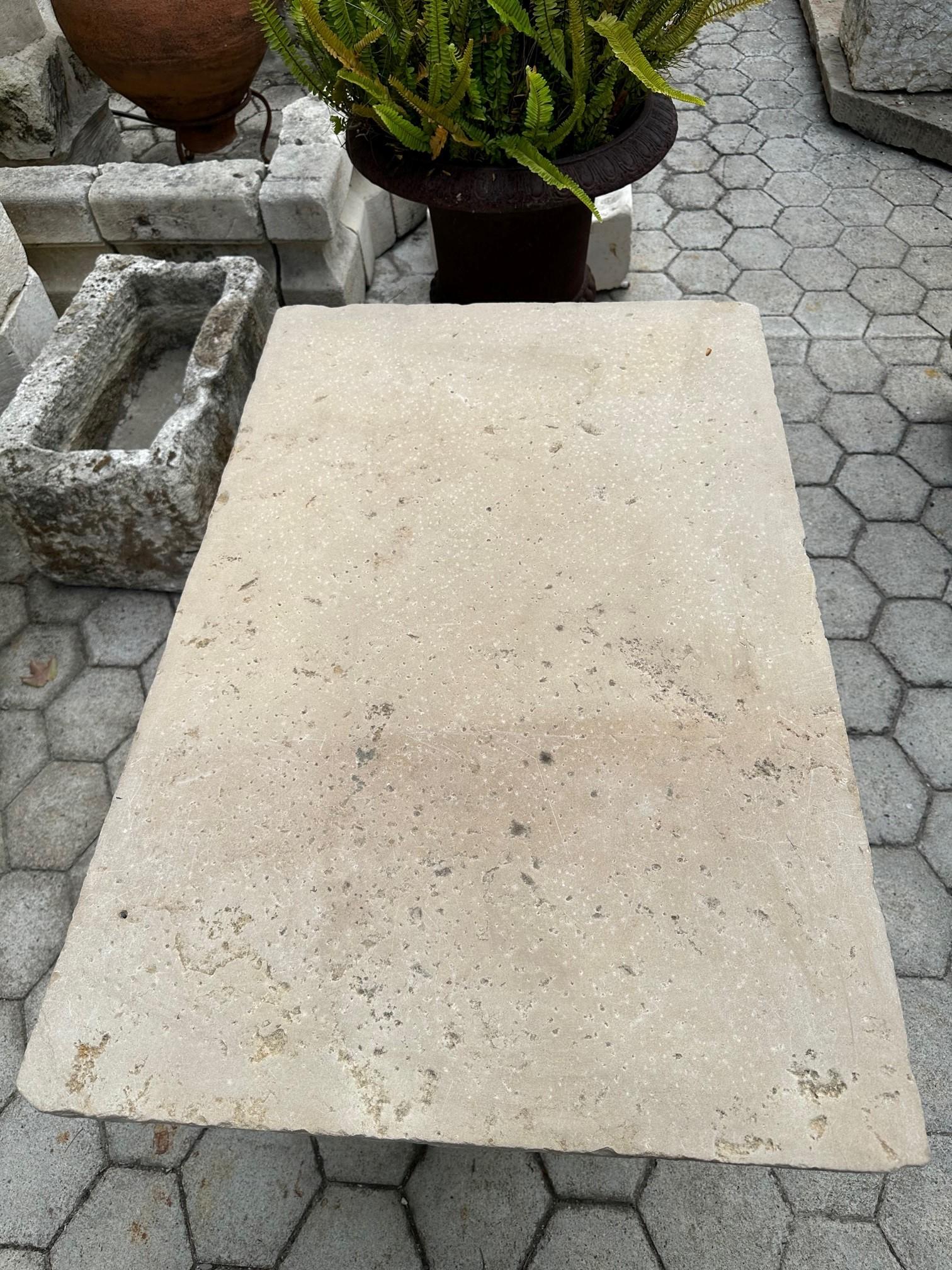 19th Century Hand Carved Stone Antique Garden Coffee Outdoor Indoor Table Farm For Sale 7