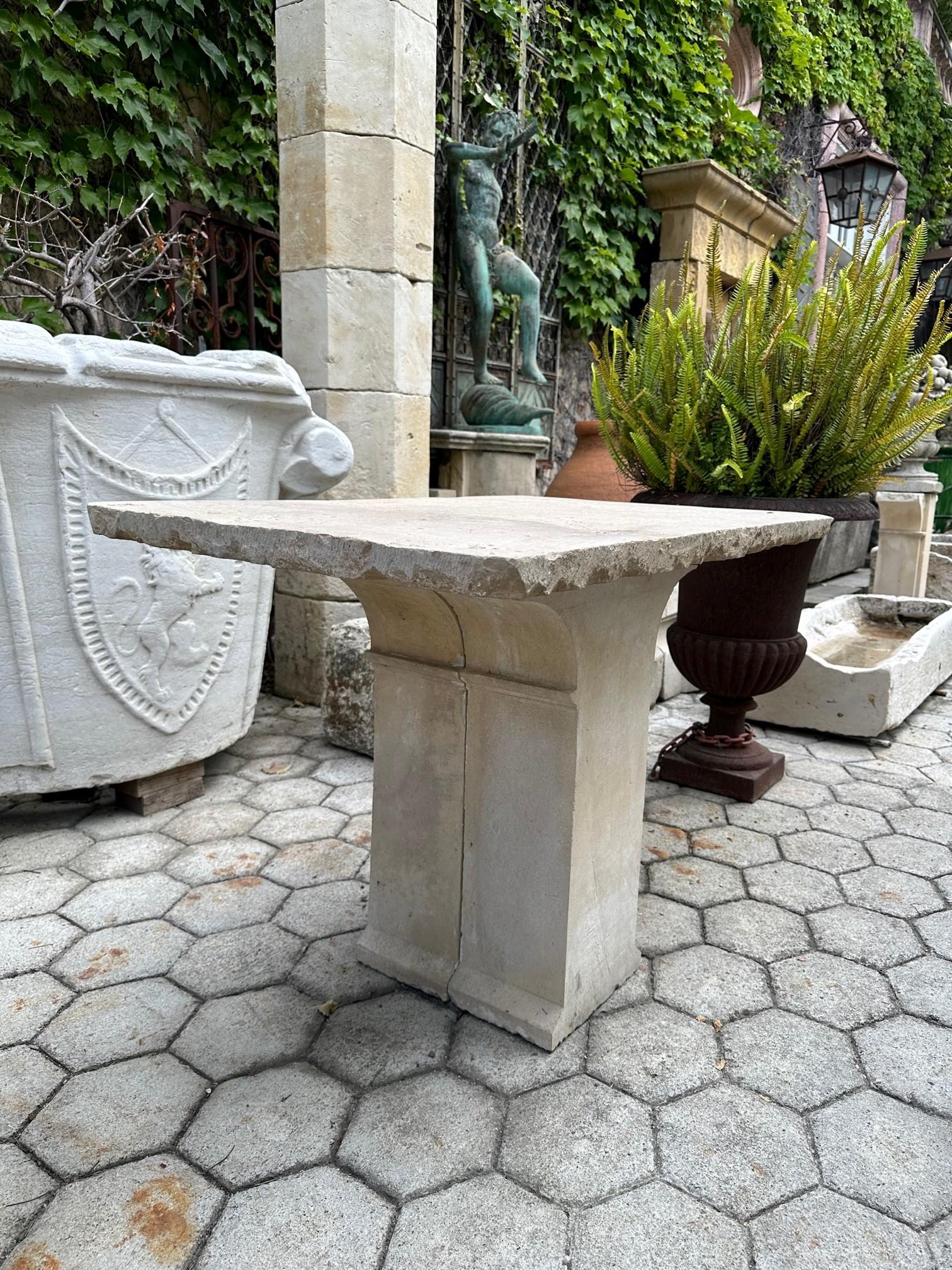 19th Century Hand Carved Stone Antique Garden Coffee Outdoor Indoor Table Farm For Sale 9