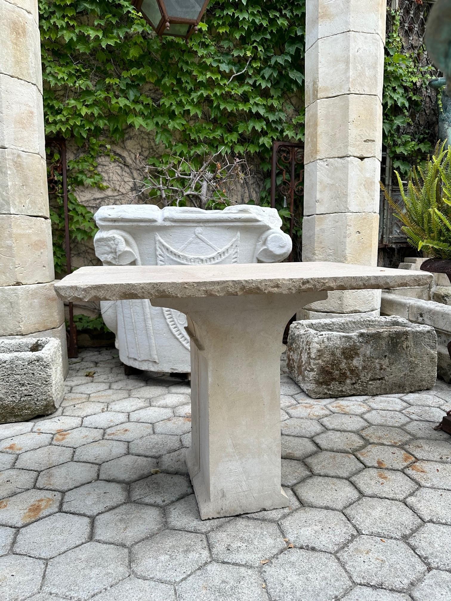 19th Century Hand Carved Stone Antique Garden Coffee Outdoor Indoor Table Farm For Sale 10