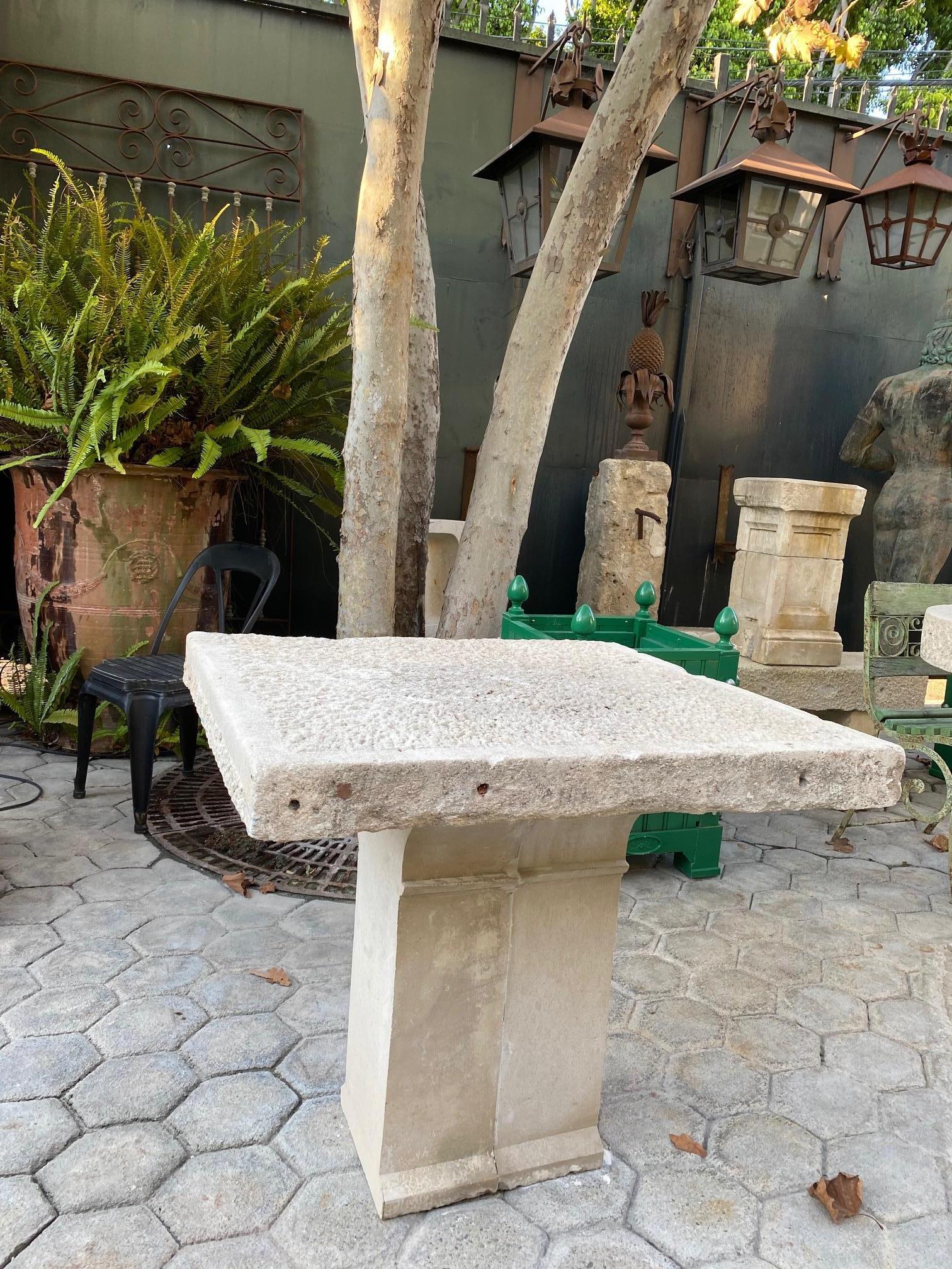 19th Century Hand Carved Stone Antique Garden Coffee Outdoor Indoor Table Farm 5