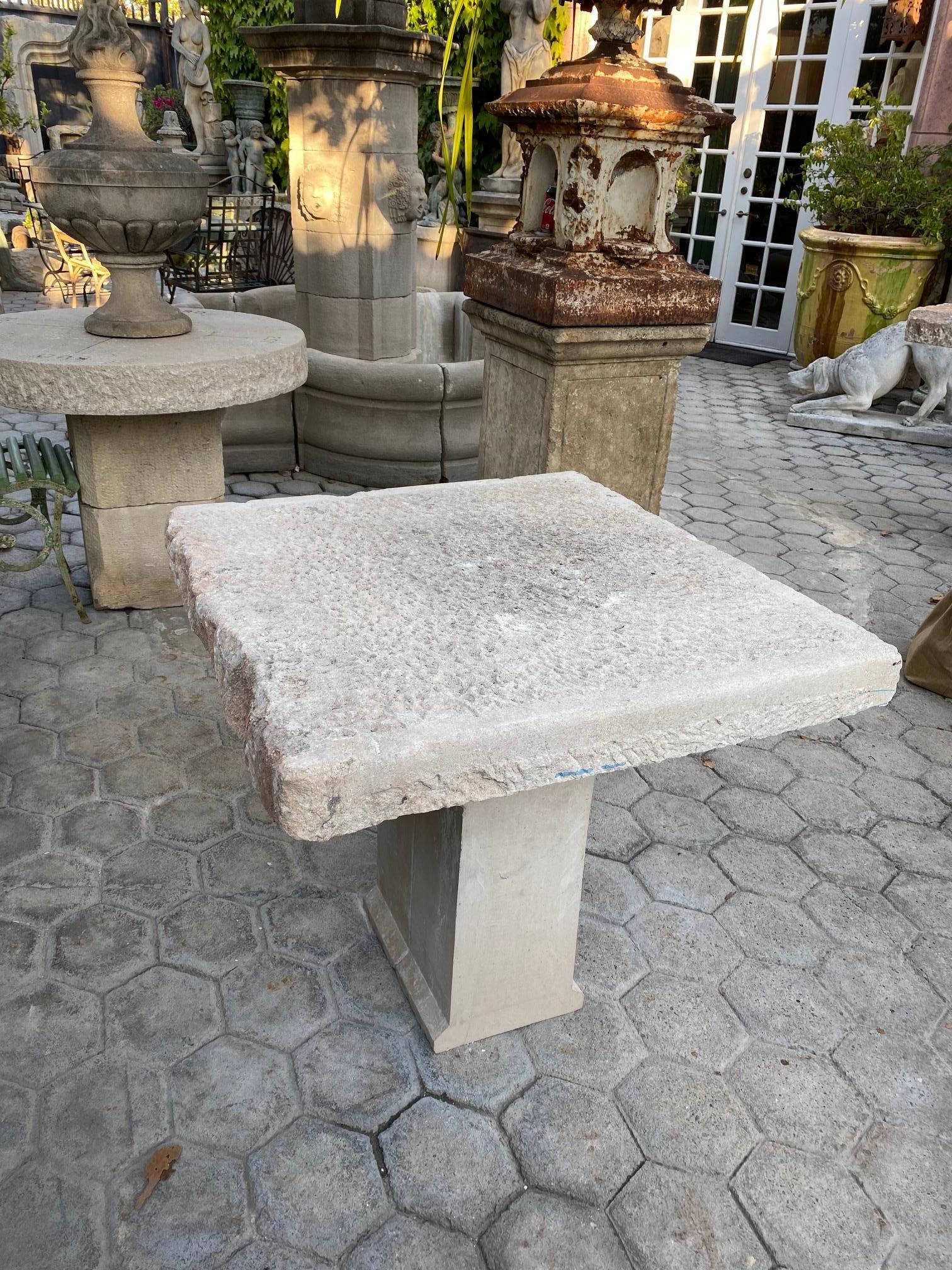 19th Century Hand Carved Stone Antique Garden Coffee Outdoor Indoor Table Farm 6